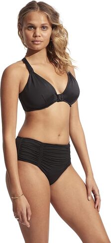 Seafolly Women's Standard Gathered Front Retro Full Coverage Bikini Bottom Swimsuit in Saudi Arabia