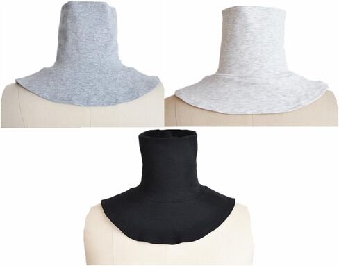 3Pcs Womens False Fake Turtleneck Dickey Mock Collar Dickey Half Top Collar Shirts,Black White Gray in Saudi Arabia
