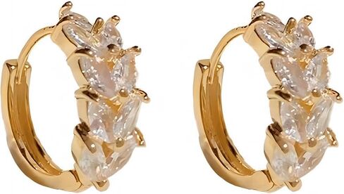 أقراط أذن قمح صغيرة مطلية بالذهب عيار 16 قيراط أقراط نسائية فاخرة أقراط هوجي هوب للنساء والفتيات in Kuwait