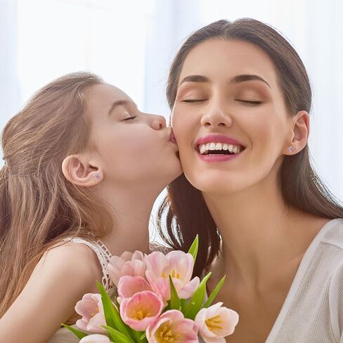 Finrezio 8 Pairs Hypoallergenic Hoop Earrings for Women Girls 316L Stainless Steel Screw Back Earrings CZ Flower Butterfly Screwback Stud Earring Dangle Huggie Earrings in Kuwait