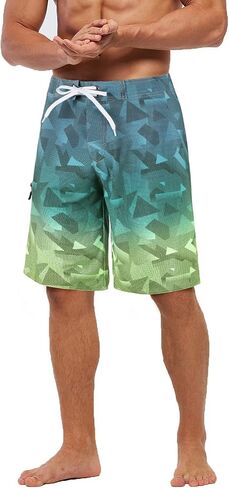 Yaluntalun Men's Swim Trunks Long Quick Dry Beach Board Shorts with Mesh Lining Beachwear in Saudi Arabia