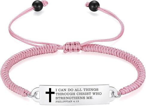 AOAMID Bible Verse Bracelet-Stainless Steel Faith Christian Bracelet for Women, Mantra Quotes Christian Gifts for Her in Saudi Arabia