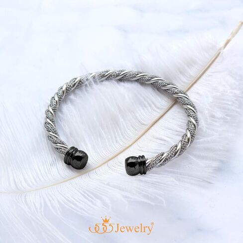 555Jewelry قابل للتعديل سلك ملتوي كابل مفتوح الكفة الإسورة سوار للنساء والفتيات in Saudi Arabia