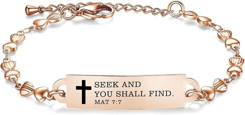 AOAMID Bible Verse Bracelet-Stainless Steel Faith Christian Bracelet for Women, Mantra Quotes Christian Gifts for Her in Saudi Arabia