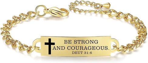 AOAMID Bible Verse Bracelet-Stainless Steel Faith Christian Bracelet for Women, Mantra Quotes Christian Gifts for Her in Saudi Arabia
