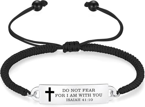 AOAMID Bible Verse Bracelet-Stainless Steel Faith Christian Bracelet for Women, Mantra Quotes Christian Gifts for Her in Saudi Arabia