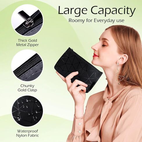 ابناوك شنطة يد كبيرة توت مع شنط مكياج للسفر بسعة 18 لتر، شنطة تسوق جانبية خفيفة الوزن لصالة الالعاب الرياضية للنساء، شنطة يد كبيرة توت للتسوق والتمارين الرياضية والشاطئ، اسود in Kuwait