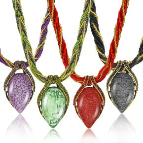 Sumotia 4 Pieces Bohemian Necklaces for Women Vintage Jewelry Necklace Drop-shaped Pendent Collar Necklace for Birthday/Anniversary/Wedding/Xmas Jewelry Gifts in Kuwait