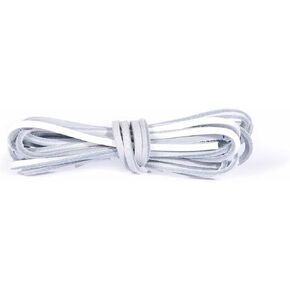 Kaps Leather Laces, 100% genuine quality leather shoe boot laces, made in Europe, 1 pair, multiple colours and lengths (120 cm - 48 inch - 6 to 8 eylet pairs / 01 - white) in Kuwait