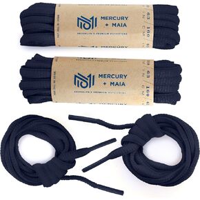 Oval Shoe Strings for Sneakers - UltraShock Half Round Athletic Shoe Laces - USA Made (2 Pair)