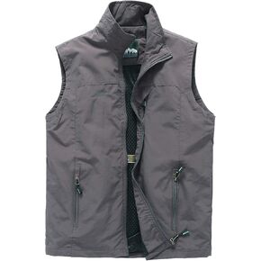 Hbufnha Men's Lightweight Vest Outdoor Windbreaker Vest Jacket For Golf Safari Travel Fishing Hiking Vest