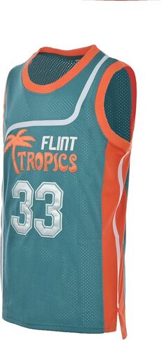DADHI قميص كرة السلة للشباب Flint Tropics #33 قميص رياضي مطرز أنيق للأطفال بدون أكمام مقاس XS-XL in Kuwait