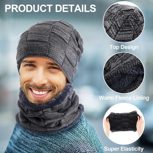 Breathffy 36 Pcs Winter Beanie Hats Scarf Gloves Sock Set Warm Fleece Lined Knitted Hat Skull Cap for Men Women Touchscreen Gloves Neck Gaiter Warm Sock for Winter Multicolor in Saudi Arabia