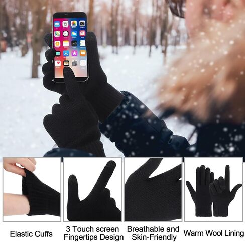 Breathffy 36 Pcs Winter Beanie Hats Scarf Gloves Sock Set Warm Fleece Lined Knitted Hat Skull Cap for Men Women Touchscreen Gloves Neck Gaiter Warm Sock for Winter Multicolor in Saudi Arabia