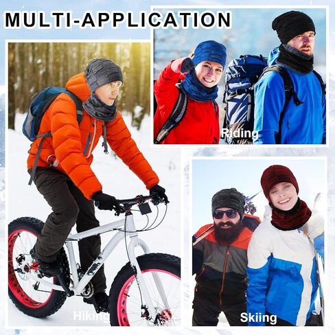 Breathffy 36 Pcs Winter Beanie Hats Scarf Gloves Sock Set Warm Fleece Lined Knitted Hat Skull Cap for Men Women Touchscreen Gloves Neck Gaiter Warm Sock for Winter Multicolor in Saudi Arabia