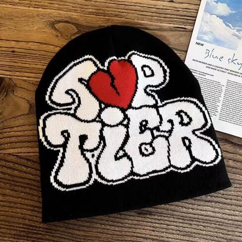 2THESTARS Beanies Y2K، قبعة جرافيك Y2K، تصميم عنكبوت كروشيه، محبوك للدفء والراحة والملمس الناعم، ملابس الشارع in Kuwait