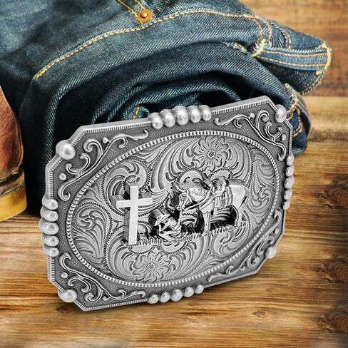 ابزيم حزام للرجال بتصميم رعاة البقر الغربي - ابزيم حزام لا تدخل اون مي للنساء والرجال حزام كاوبوي مشبك حزام راعية البقر in Kuwait