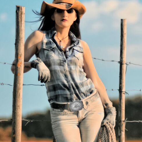 ابزيم حزام للرجال بتصميم رعاة البقر الغربي - ابزيم حزام لا تدخل اون مي للنساء والرجال حزام كاوبوي مشبك حزام راعية البقر in Kuwait