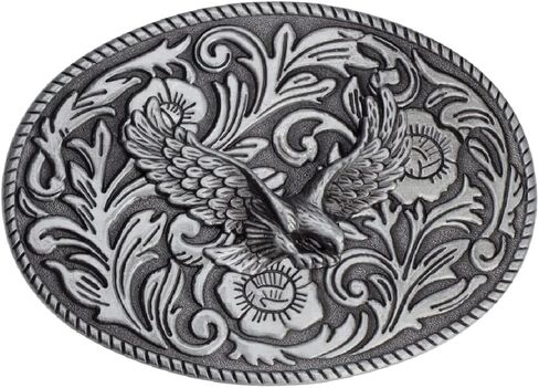 Longcreek Eagle Belt Buckle for Men, Flower Eagle Belt Buckle, Vintage Hawk Soaring Eagle Filigree Norse Viking Belt Buckle in Kuwait