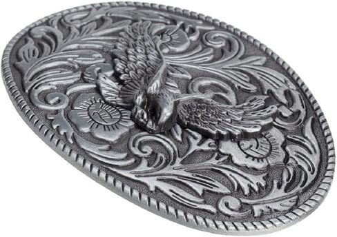 Longcreek Eagle Belt Buckle for Men, Flower Eagle Belt Buckle, Vintage Hawk Soaring Eagle Filigree Norse Viking Belt Buckle in Kuwait