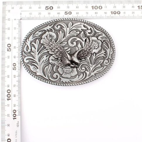 Longcreek Eagle Belt Buckle for Men, Flower Eagle Belt Buckle, Vintage Hawk Soaring Eagle Filigree Norse Viking Belt Buckle in Kuwait