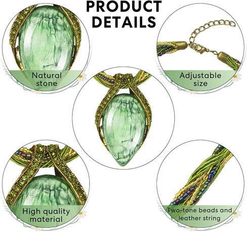 Sumotia 4 Pieces Bohemian Necklaces for Women Vintage Jewelry Necklace Drop-shaped Pendent Collar Necklace for Birthday/Anniversary/Wedding/Xmas Jewelry Gifts in Kuwait