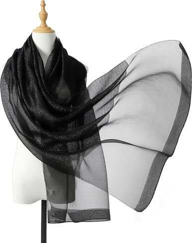STARWHISPER Women's Gold Trim Silk Scarf Shawl Wrap - Elegant Accessory for Evening Dress - Gift Packaged in Saudi Arabia