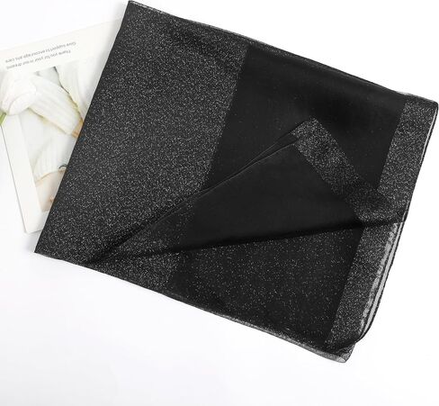 STARWHISPER Women's Gold Trim Silk Scarf Shawl Wrap - Elegant Accessory for Evening Dress - Gift Packaged in Saudi Arabia