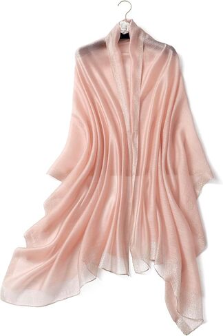 STARWHISPER Women's Gold Trim Silk Scarf Shawl Wrap - Elegant Accessory for Evening Dress - Gift Packaged in Saudi Arabia