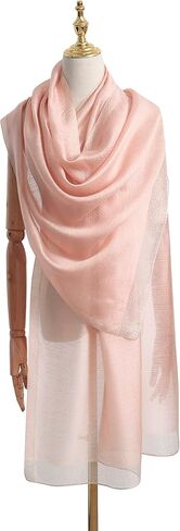 STARWHISPER Women's Gold Trim Silk Scarf Shawl Wrap - Elegant Accessory for Evening Dress - Gift Packaged in Saudi Arabia