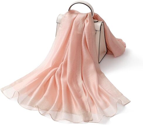 STARWHISPER Women's Gold Trim Silk Scarf Shawl Wrap - Elegant Accessory for Evening Dress - Gift Packaged in Saudi Arabia