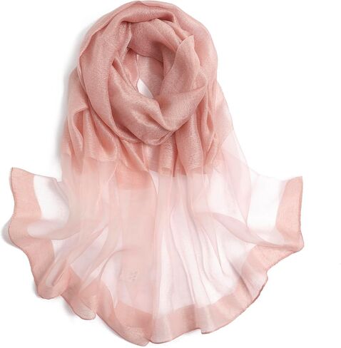 STARWHISPER Women's Gold Trim Silk Scarf Shawl Wrap - Elegant Accessory for Evening Dress - Gift Packaged in Saudi Arabia