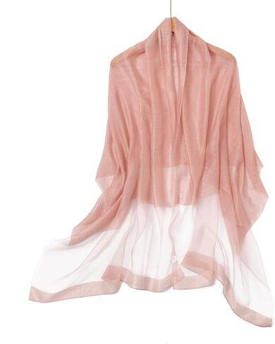 STARWHISPER Women's Gold Trim Silk Scarf Shawl Wrap - Elegant Accessory for Evening Dress - Gift Packaged in Saudi Arabia