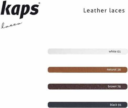 Kaps Leather Laces, quality leather shoe boot laces, made in Europe, 1 pair, multiple colours and lengths in Saudi Arabia