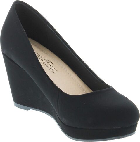 CITYCLASSIFIED Mark/Thomas ~ Womens Mary Jane Strap Comfortable Office Dress Platform Wedge Pump Heel Shoes in Kuwait