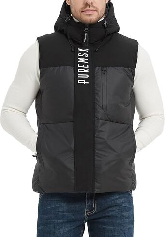 سترة منتفخة للرجال من PUREMSX، معطف شتوي دافئ مبطن للاستخدام الخارجي بدون أكمام in Kuwait