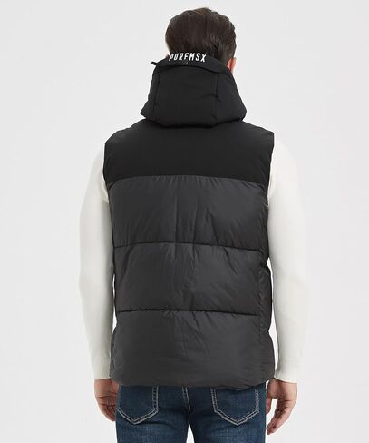 سترة منتفخة للرجال من PUREMSX، معطف شتوي دافئ مبطن للاستخدام الخارجي بدون أكمام in Kuwait