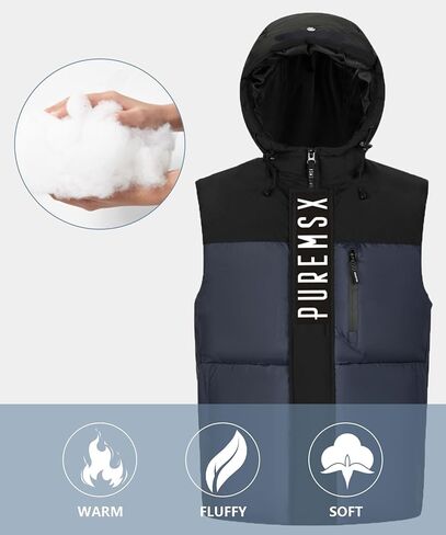 سترة منتفخة للرجال من PUREMSX، معطف شتوي دافئ مبطن للاستخدام الخارجي بدون أكمام in Kuwait