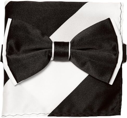 Vesuvio Napoli Bow Tie Handkerchief Set Two Tone Solid Color Design BowTie Hanky Pocket Square in Saudi Arabia