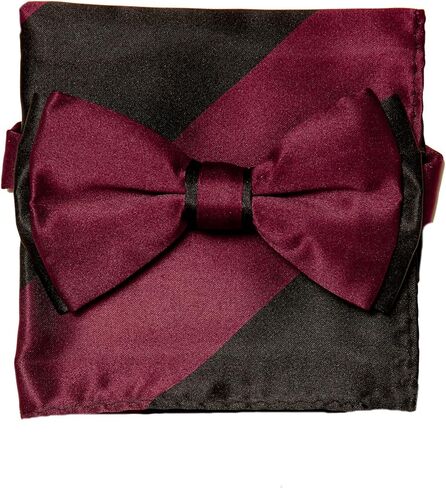 Vesuvio Napoli Bow Tie Handkerchief Set Two Tone Solid Color Design BowTie Hanky Pocket Square in Saudi Arabia