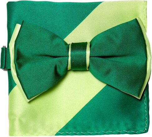 Vesuvio Napoli Bow Tie Handkerchief Set Two Tone Solid Color Design BowTie Hanky Pocket Square in Saudi Arabia