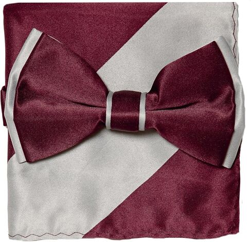 Vesuvio Napoli Bow Tie Handkerchief Set Two Tone Solid Color Design BowTie Hanky Pocket Square in Saudi Arabia
