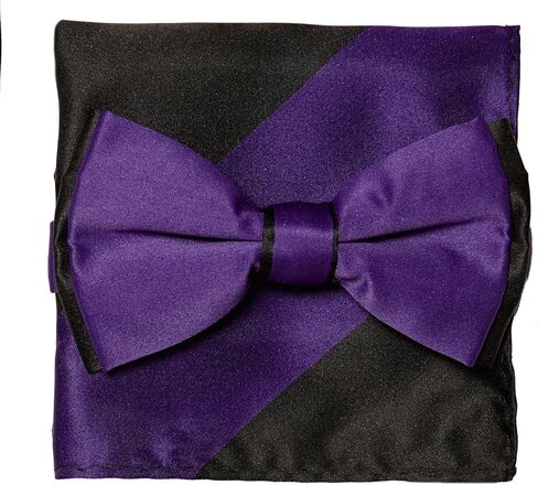Vesuvio Napoli Bow Tie Handkerchief Set Two Tone Solid Color Design BowTie Hanky Pocket Square in Saudi Arabia