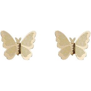 ميابي جريس اقراط نسائية انيقة على شكل فراشات مفرغة صغيرة بمشبك غير مرئي، اقراط مريحة غير مثقوبة بلون ذهبي in Kuwait