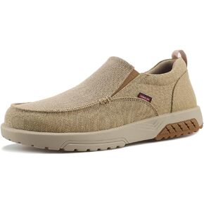 YONGJIA Men's Slip On Loafers with Arch Support Extra Cushioning and Pain Relief Orthopedic Casual Non Slip Walking Boat Shoes with Rubber Sole