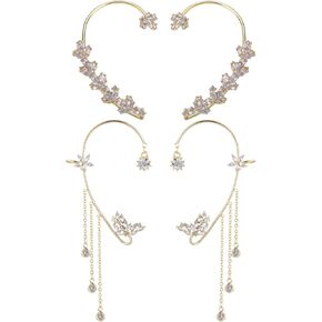 مجموعة أقراط مشبكية من LOREMOW مكونة من زوجين من أقراط الأذن للنساء بمشبك على أقراط غير مثقوبة على شكل زهرة القمر ونجمة القمر in Kuwait