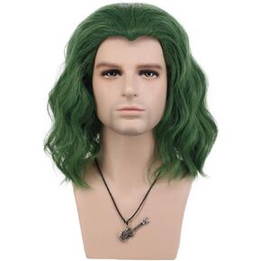 باروكة شعر مستعار قصير مجعد للرجال من VGbeaty للبالغين باللون الأخضر للهالوين زي الرسوم المتحركة in Kuwait