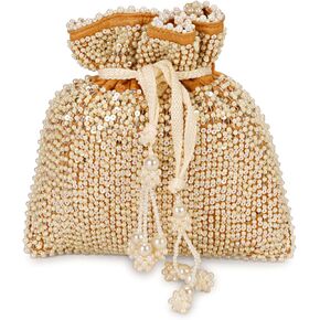 حقيبة هندي عرقية كلاتش حرير بوتلي باتوا مع هدية خرز للنساء in Kuwait