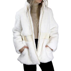 La Fiorentina Womens Plush Faux Fur Cinched Waist Jacket Jacket in Kuwait