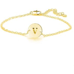 YANCHUN Initial Bracelet for Women Adjustable Round Disc Alphabet Letters Bracelet for Girls in Kuwait